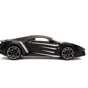 اسباب بازی ماشین فلزی لیکان هایپراسپورت Black Panther Lykan Hypersport و فیگور پلنگ سیاه با مقیاس 1:24_اسباب بازی